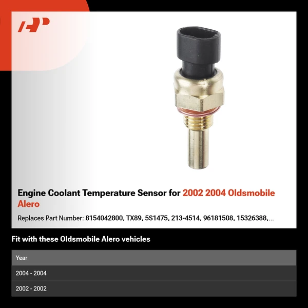 Engine Coolant Temperature Sensor for 2002 2004 Oldsmobile Alero