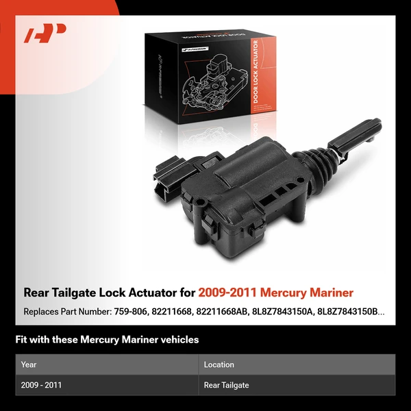 Rear Tailgate Lock Actuator for 2009-2011 Mercury Mariner