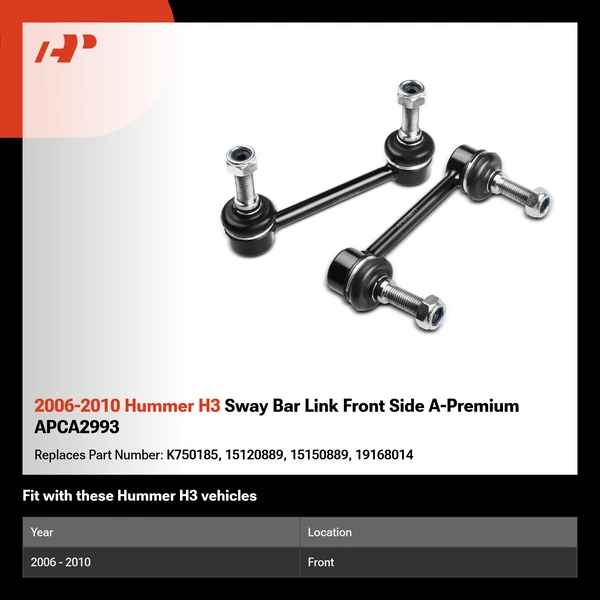 2006-2010 Hummer H3 Sway Bar Link Front Side A-Premium APCA2993