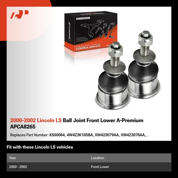 2000-2002 Lincoln LS Ball Joint Front Lower A-Premium APCA8265