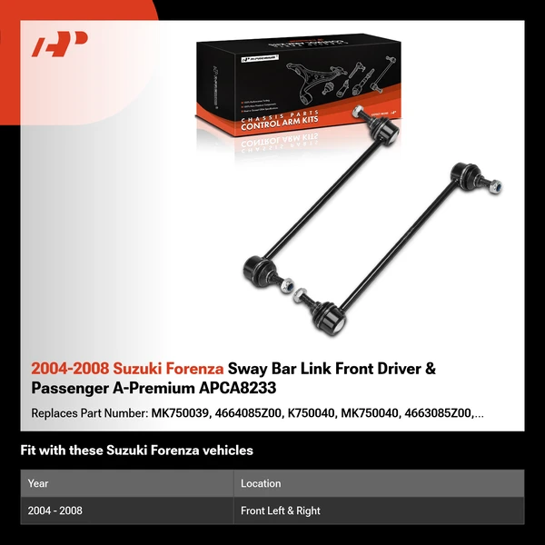 2004-2008 Suzuki Forenza Sway Bar Link Front Driver & Passenger A-Premium APCA8233
