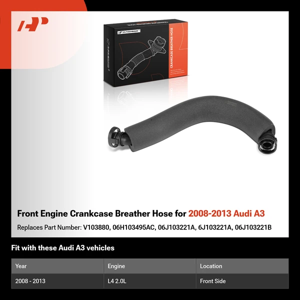 Front Engine Crankcase Breather Hose for 2008-2013 Audi A3