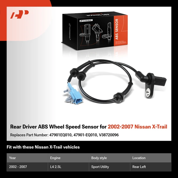 Rear Driver ABS Wheel Speed Sensor for 2002-2007 Nissan X-Trail