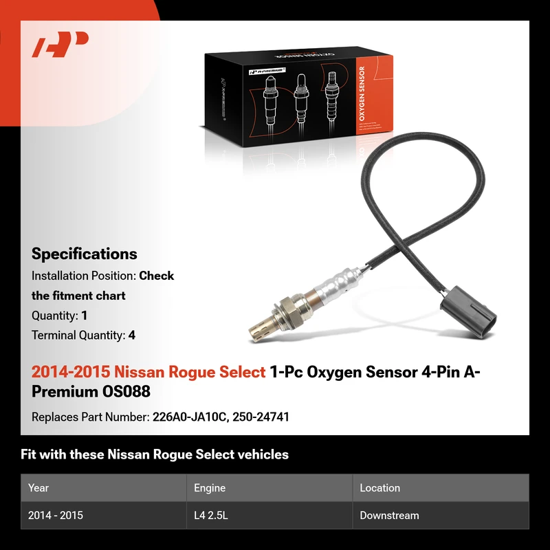 2014-2015 Nissan Rogue Select 1-Pc Oxygen Sensor 4-Pin A-Premium OS088
