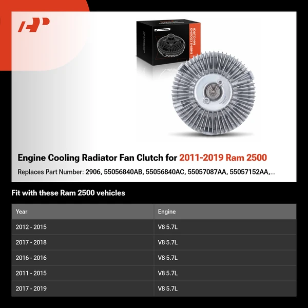 Engine Cooling Radiator Fan Clutch for 2011-2019 Ram 2500