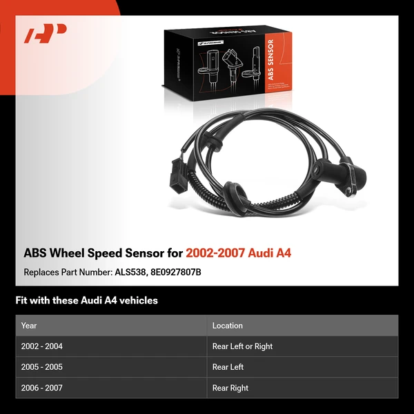 ABS Wheel Speed Sensor for 2002-2007 Audi A4