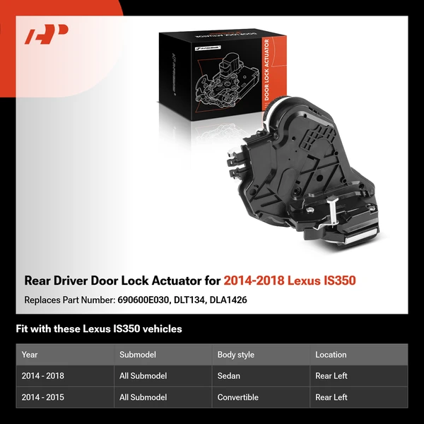 Rear Driver Door Lock Actuator for 2014-2018 Lexus IS350