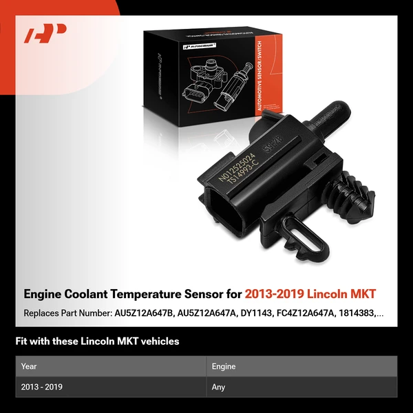 Engine Coolant Temperature Sensor for 2013-2019 Lincoln MKT