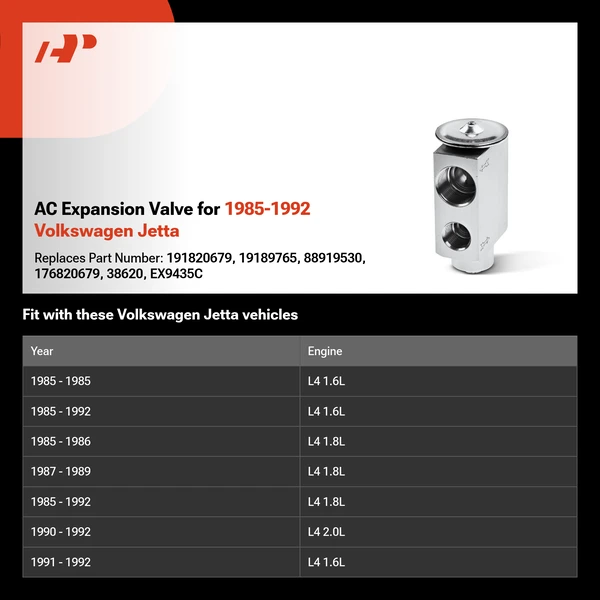 AC Expansion Valve for 1985-1992 Volkswagen Jetta