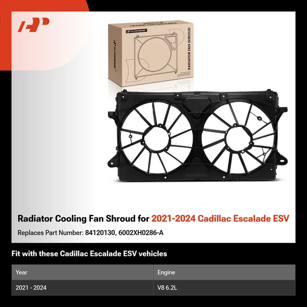 Radiator Cooling Fan Shroud for 2021-2024 Cadillac Escalade ESV