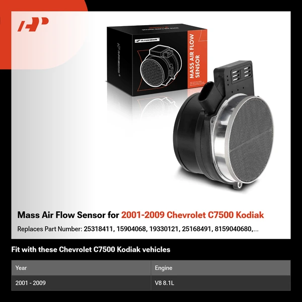 Mass Air Flow Sensor for 2001-2009 Chevrolet C7500 Kodiak