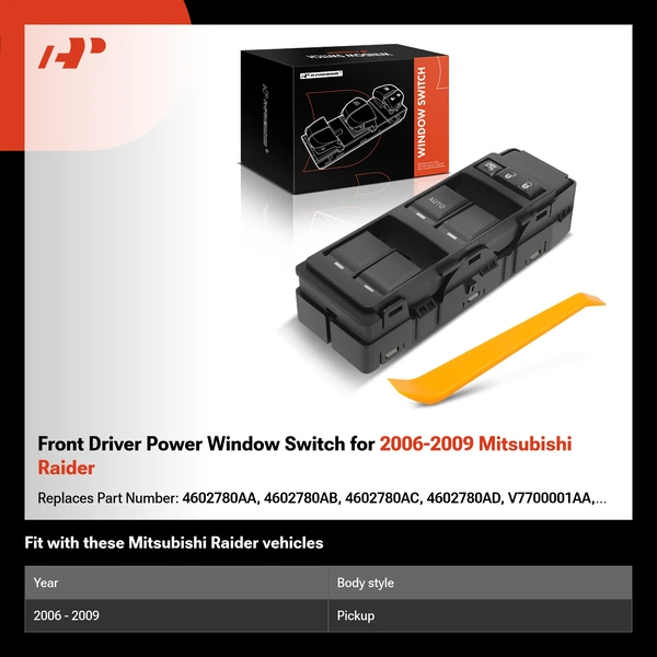 Front Driver Power Window Switch for 2006-2009 Mitsubishi Raider