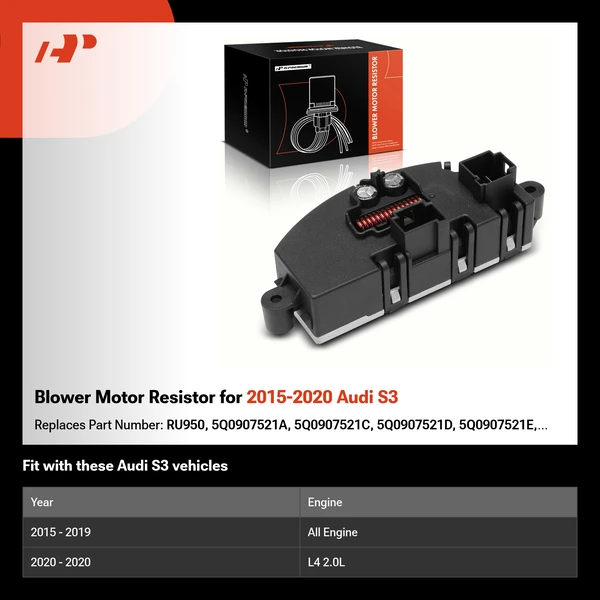 Blower Motor Resistor for 2015-2020 Audi S3