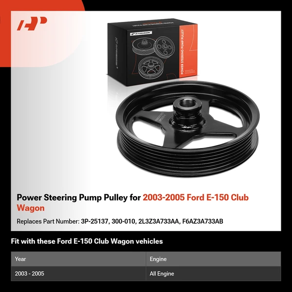 Power Steering Pump Pulley for 2003-2005 Ford E-150 Club Wagon