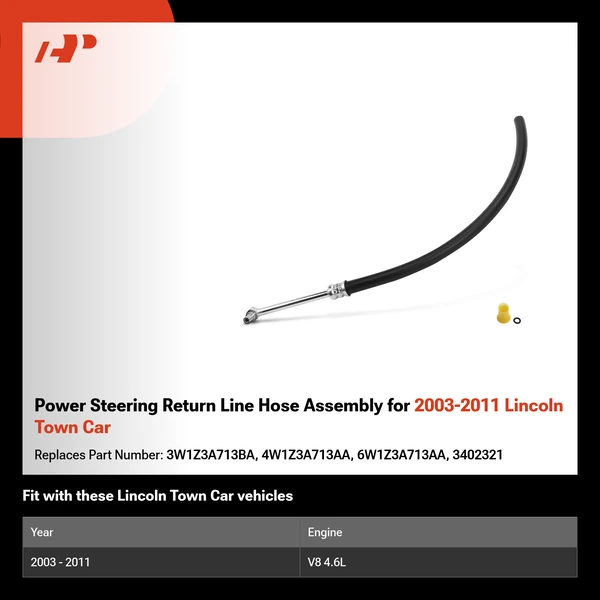 Power Steering Return Line Hose Assembly for 2003-2011 Lincoln Town Car