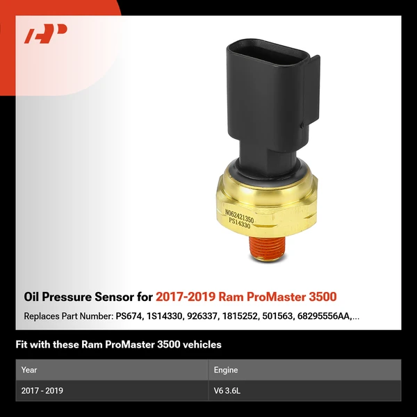 Oil Pressure Sensor for 2017-2019 Ram ProMaster 3500