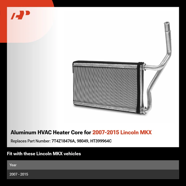 Aluminum HVAC Heater Core for 2007-2015 Lincoln MKX