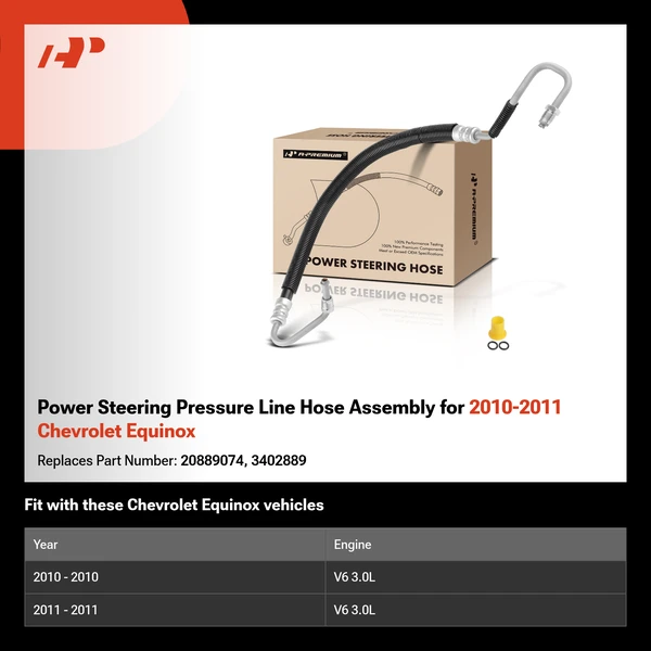 Power Steering Pressure Line Hose Assembly for 2010-2011 Chevrolet Equinox