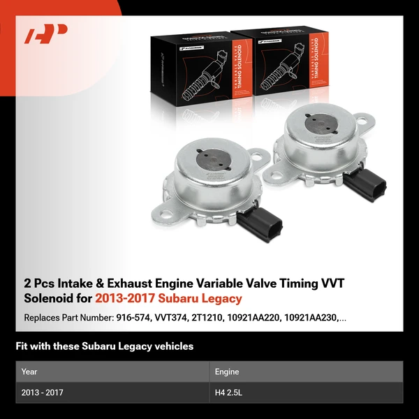 2 Pcs Intake & Exhaust Engine Variable Valve Timing VVT Solenoid for 2013-2017 Subaru Legacy