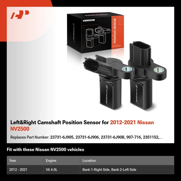 Left&Right Camshaft Position Sensor for 2012-2021 Nissan NV2500