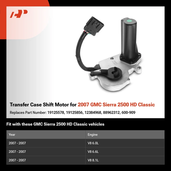 Transfer Case Shift Motor for 2007 GMC Sierra 2500 HD Classic