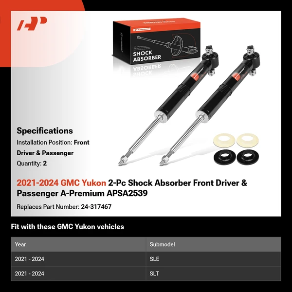 2021-2024 GMC Yukon 2-Pc Shock Absorber Front Driver & Passenger A-Premium APSA2539