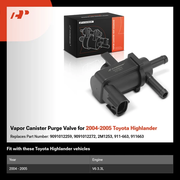 Vapor Canister Purge Valve for 2004-2005 Toyota Highlander
