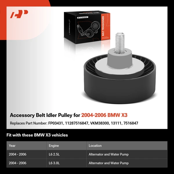 Accessory Belt Idler Pulley for 2004-2006 BMW X3
