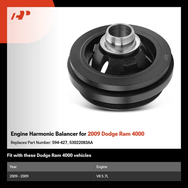 Engine Harmonic Balancer for 2009 Dodge Ram 4000