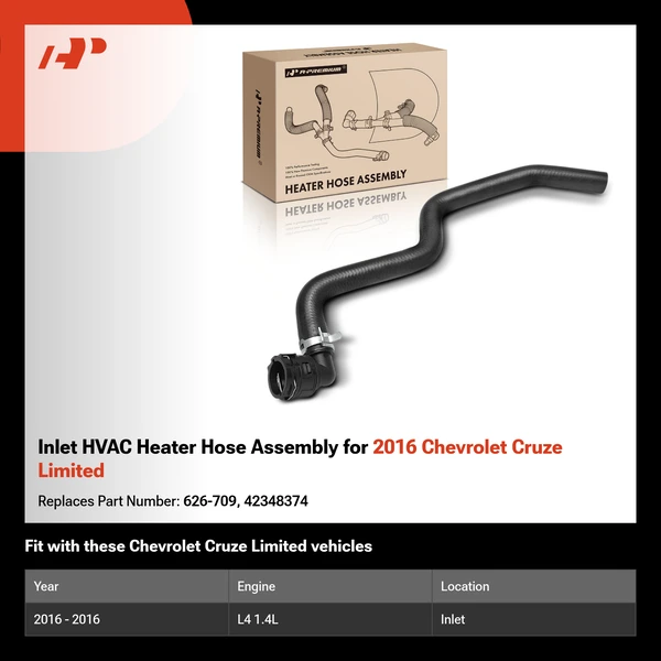Inlet HVAC Heater Hose Assembly for 2016 Chevrolet Cruze Limited