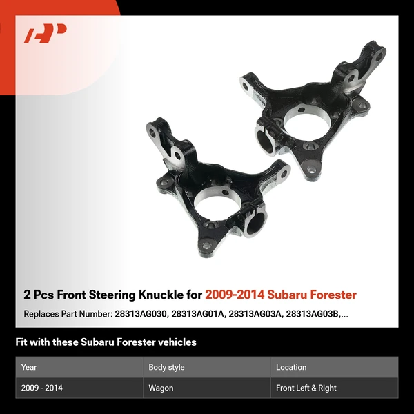 2 Pcs Front Steering Knuckle for 2009-2014 Subaru Forester