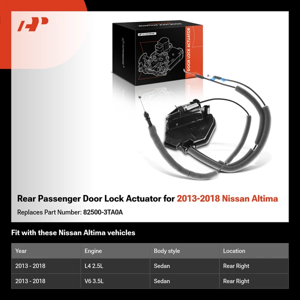 Rear Passenger Door Lock Actuator for 2013-2018 Nissan Altima