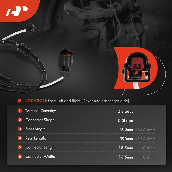 2 Pcs Front Disc Brake Pad Wear Sensor for Jaguar F-Type 14-20 XF 10-15 XJ 10-19 XK