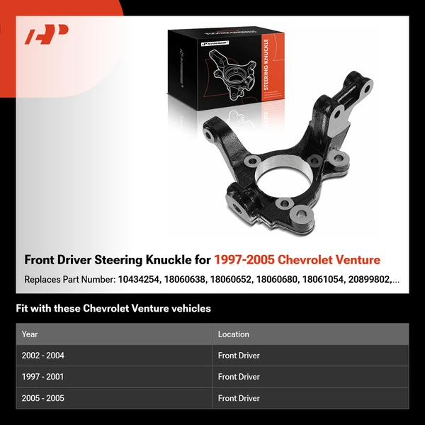 Front Driver Steering Knuckle for 1997-2005 Chevrolet Venture