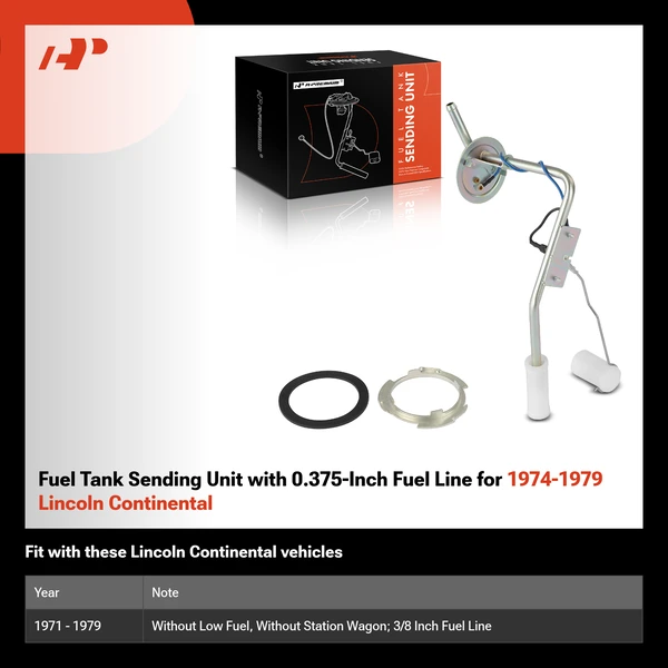 Fuel Tank Sending Unit with 0.375-Inch Fuel Line for 1974-1979 Lincoln Continental