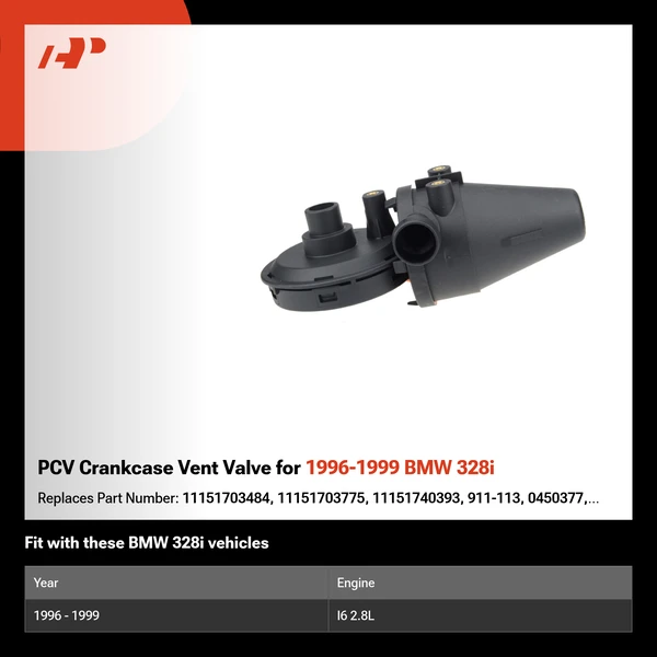PCV Crankcase Vent Valve for 1996-1999 BMW 328i