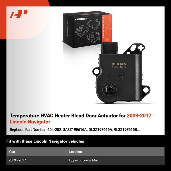 Temperature HVAC Heater Blend Door Actuator for 2009-2017 Lincoln Navigator