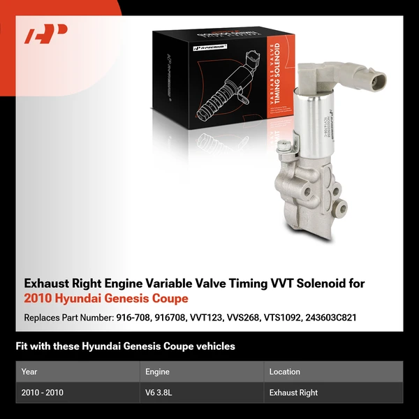 Exhaust Right Engine Variable Valve Timing VVT Solenoid for 2010 Hyundai Genesis Coupe