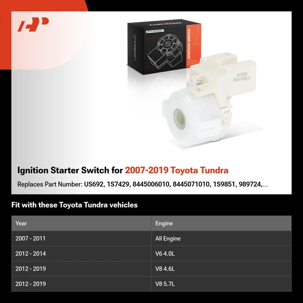 Ignition Starter Switch for 2007-2019 Toyota Tundra