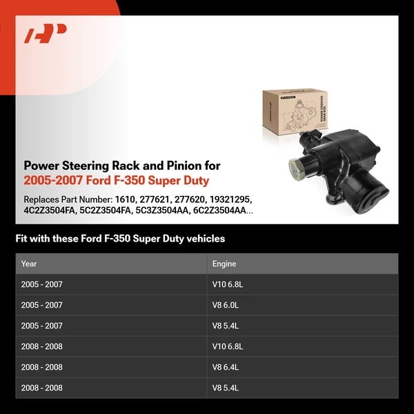Power Steering Rack and Pinion for 2005-2007 Ford F-350 Super Duty
