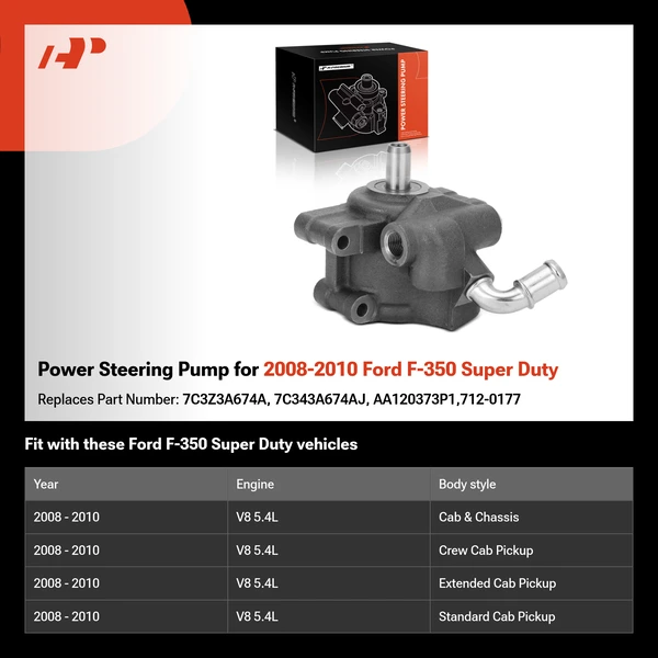 Power Steering Pump for 2008-2010 Ford F-350 Super Duty