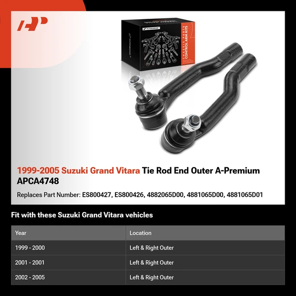 1999-2005 Suzuki Grand Vitara Tie Rod End Outer A-Premium APCA4748