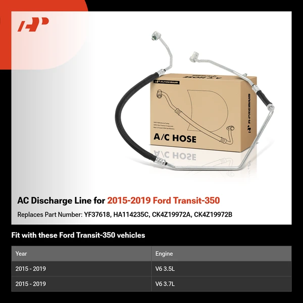 AC Discharge Line for 2015-2019 Ford Transit-350
