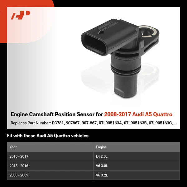 Engine Camshaft Position Sensor for 2008-2017 Audi A5 Quattro