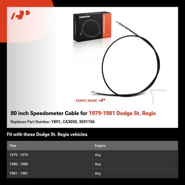 80 inch Speedometer Cable for 1979-1981 Dodge St. Regis