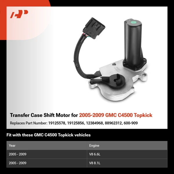 Transfer Case Shift Motor for 2005-2009 GMC C4500 Topkick