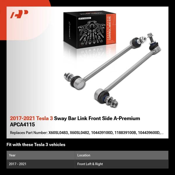 2017-2021 Tesla 3 Sway Bar Link Front Side A-Premium APCA4115