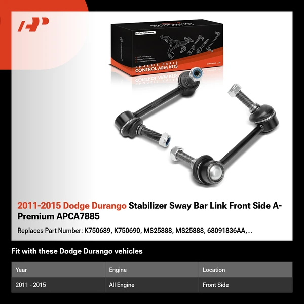 2011-2015 Dodge Durango Stabilizer Sway Bar Link Front Side A-Premium APCA7885