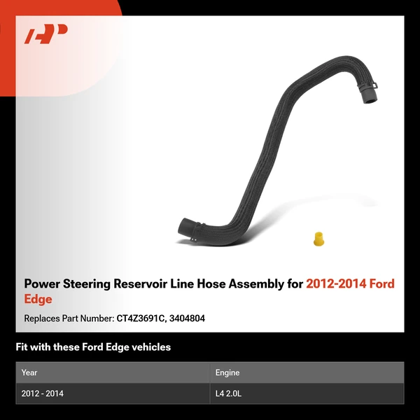 Power Steering Reservoir Line Hose Assembly for 2012-2014 Ford Edge