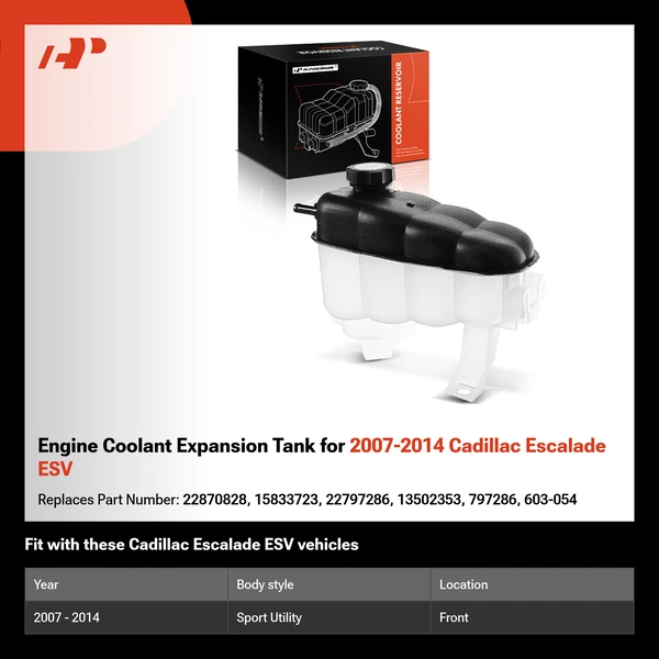 Engine Coolant Expansion Tank for 2007-2014 Cadillac Escalade ESV